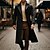cheap Men&#039;s Trench Coats-Men&#039;s Winter Coat Overcoat Long Trench Coat Outdoor Daily Wear Polyester Fall Winter Thermal Warm Waterproof Outerwear Clothing Apparel Fashion Streetwear Plain Double Breasted Lapel