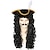 ieftine Peruci Costum-perucă de căpitan pirat pentru petreceri tematice pentru adulți sau copii perucă neagră ondulată cosplay