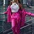 cheap Blazers-Women&#039;s Suits Blazer Outdoor Button Casual / Daily Stripe Loose Fit Fashion Outerwear Spring Long Sleeve Fuchsia S