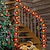 voordelige LED-lichtstrengen-2m 10leds fonkelende ster kerst poinsettia slinger met rode bessen en hulstbladeren kunstbloem xmas lichtslinger op batterijen