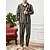 abordables Pijamas-Hombre Ropa de salón Pijama Conjunto pijama Top y pantalón de pijama 2 Piezas Raya Elegante Casual Confort Hogar Diario Algodón Comodidad Diseño Manga Larga Camisa Pantalón Correa Cintura elástica
