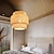 abordables Diseño de Linterna-Lámparas de bambú lámpara colgante de mimbre boho lámpara de techo lámpara colgante tejida creativa lámpara colgante de techo hecha a mano pantallas para dormitorio cocina vestíbulo pasillo 110-240v