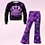 cheap Girl&#039;s 3D Sets-Girls&#039; 3D Floral Set Sweatshirt &amp; Bell bottom Letter Long Sleeve 3D Print Fall Winter Active Fashion Daily Polyester Kids 3-12 Years Crew Neck Outdoor Date Vacation Regular Fit