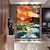 cheap Landscape Paintings-Handmade Hand Painted sunset Oil Painting Wall Art Abstract Sunset Glow Painting On Canvas Modern Bright Textured Canvas painting Wall Art Decor Rolled Canvas No Frame Unstretched