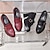 رخيصةأون أحذية نسائية-نسائي كعوب مضخات الكعوب Strappy مناسب للحفلات مناسب للبس اليومي لون الصلبة مشبك كعب مخروطي أنيق موضة شيك جلد ظبي مسطحات أسود أحمر