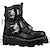 cheap Biker Boots-Men&#039;s Women Boots Biker boots Motorcycle Boots Work Boots Handmade Shoes Hiking Walking Vintage Casual Outdoor Daily Leather Cowhide Warm Height Increasing Comfortable Booties / Ankle Boots Lace-up