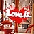 cheap Christmas Decorations-Red Love Wooden Pendant Wall Decoration Heart-Shaped Pendant Valentine&#039;s Day Wedding Home Decoration 1PC
