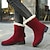 cheap Snow &amp; Winter Boots-Women&#039;s Boots Snow Boots Plus Size Daily Solid Color Fleece Lined Booties Ankle Boots Winter Buckle Flat Heel Round Toe Casual Comfort Faux Suede Loafer Wine Black Brown