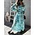 cheap Casual Dresses-Women&#039;s Casual Dress Floral Swing Dress Print Dress V Neck Ruched Print Long Dress Maxi Dress Outdoor Street Fashion Streetwear Loose Fit Long Sleeve Red Blue Green Fall Winter S M L XL XXL