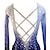 cheap Figure Skating-Figure Skating Dress Women&#039;s Girls&#039; Ice Skating Dress Blue Stretchy Training Competition Skating Wear Thermal Warm Crystal / Rhinestone Long Sleeve Ice Skating Figure Skating