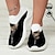 cheap Graphic Print Shoes-Women&#039;s Sneakers Slip-Ons Print Shoes Animal Print Plus Size Outdoor Daily Cat 3D Summer Winter Flat Heel Round Toe Closed Toe Fashion Casual Tissage Volant Loafer Black / White
