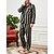 abordables Pijamas-Hombre Ropa de salón Pijama Conjunto pijama Top y pantalón de pijama 2 Piezas Raya Elegante Casual Confort Hogar Diario Algodón Comodidad Diseño Manga Larga Camisa Pantalón Correa Cintura elástica