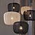 baratos Luzes da ilha-luz pendente led tecido wabi-sabi preto branco metal exclusivo cordão moderno lâmpadas pendentes ajustáveis iluminação de ilha de cozinha para sala de jantar quarto corredor sala de estar110-240v