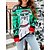 cheap Sweaters &amp; Cardigans-Women&#039;s Pullover Sweater Jumper Jumper Chunky Knit Patchwork Regular Crew Neck Animal Party Christmas Stylish Casual Drop Shoulder Fall Winter Green S M L