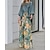 cheap Women&#039;s Two Piece Sets-Women&#039;s Shirt Pants Sets Floral Print Casual Daily Fashion Puff Sleeve Long Sleeve Round Neck Blue Spring &amp;  Fall