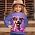 voordelige 3D hoodies en sweatshirts voor meisjes-Voor meisjes 3D Bloemig Hond Sweatshirt Pullover Lange mouw 3D-afdrukken Herfst Winter Modieus Streetwear Aanbiddelijk Polyester Kinderen 3-12 jaar Strakke ronde hals Buiten Casual Dagelijks Normale