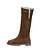 baratos Botas de neve e inverno-botas femininas de camurça até o joelho com forro de lã - botas casuais de inverno marrom para atividades ao ar livre