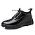 cheap Winter &amp; Snow Boots-Men&#039;s Boots Dress Shoes Fleece lined Walking Vintage Casual Outdoor Daily Leather Warm Height Increasing Comfortable Loafer Black Fall Winter