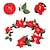 baratos Plantas Artificiais-Decorações de natal 2m decoração de rattan artificial de natal flor vermelha enfeite de festival de rattan