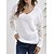 cheap Blouses &amp; Shirts-Women&#039;s Shirt Blouse White Lace Plain Casual Long Sleeve V Neck Fashion Regular Fit Spring &amp;  Fall