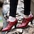 זול נעלי אוקספורד לנשים-בגדי ריקוד נשים משאבות נעלי אוקספורד נעלי בולוק מידות גדולות נעלי וינטג&#039; בָּחוּץ יומי צבע אחיד קולור בלוק מגפי עגל אמצעיים חורף עקב קצר בוהן עגולה אלגנטית וינטאג&#039; יום יומי הליכה PU רוכסן שחור אדום חום