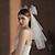 baratos Véus de Noiva-Duas Camadas Estilo bonito Véus de Noiva Véu Cotovelo com Cor Pura Tule