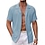 cheap Men&#039;s Button Up Shirts-Men&#039;s Summer Shirt Beach Shirt Black White Blue Short Sleeve Plain Turndown Summer Casual Daily Clothing Apparel Button-Down