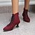 cheap Ankle Boots-Women&#039;s Boots Suede Shoes Plus Size Daily Booties Ankle Boots Winter Lace-up Kitten Heel Round Toe Vintage Fashion Elegant Faux Leather Zipper Solid Color Wine Black Yellow