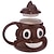 abordables Mugs et tasses-Tasse en céramique de merde drôle, tasse de café et de lait avec sourire de dessin animé, tasse d&#039;eau en porcelaine avec couvercle à poignée, tasse de thé, verres de bureau