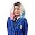 cheap Costume Wigs-Ombre Blonde Pink And Blue Wig Short Wavy Side Part Hair Adults Women Girls Cosplay Wigs For Party Gift