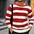 cheap Men&#039;s Pullover Sweater-Men&#039;s Pullover Sweater Jumper Ribbed Knit Knitted Regular Crew Neck Striped Work Daily Wear Modern Contemporary Clothing Apparel Winter Black Red S M L