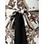 cheap Party Dresses-Women&#039;s Casual Dress Print Winter Dress Sheath Dress Crew Neck Lace up Print Mini Dress Outdoor Street Fashion Streetwear Slim Long Sleeve Beige Fall Winter S M L XL