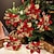 voordelige Krukken, Guirlandes en Swags-50 stuks rode poinsettia bloem kunstmatige kerst decor, glitter poinsettia kerstboom bloem decoratie, diy xmas krans decor