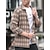 cheap Plaid Shirts-Men&#039;s Shacket Black Brown Dark Gray Long Sleeve Spring &amp;  Fall Lapel Daily Wear Going out Clothing Apparel