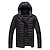 cheap Men&#039;s Downs &amp; Parkas-Male Winter Coat Padded Hoodied Jacket Casual Daily Windproof Warm Solid / Plain Color Outerwear Clothing Apparel Wine Black Royal Blue
