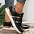 olcso Női tornacipők-Női Tornacipők Slip-Ons Extra méret Platform cipők Szabadtéri Napi Nyár Lapos Szüret Alkalmi Futócipő Repülő szövés Fűzős Fekete Fehér Sárga