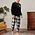 billiga Pyjamas-Herr Vardagsklädsel Sovkläder Pyjamas set Pyjamastopp och byxa 2 delar Rutig Stylish Ledigt Komfort Hem Dagligen Flanell Komfort Rund hals Långärmad Pullover Joggarbyxor Elastisk midja Sommar Vår Vit