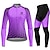 cheap Women&#039;s Clothing Sets-21Grams Women&#039;s Cycling Jersey with Tights Long Sleeve Mountain Bike MTB Road Bike Cycling Winter Violet Yellow Pink Graphic Bike Quick Dry Moisture Wicking Spandex Sports Graphic Clothing Apparel