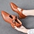 رخيصةأون أحذية نسائية-نسائي كعوب مضخات قياس كبير مناسب للحفلات مناسب للبس اليومي انقطع مشبك كعب متوسط حذاء براس مدبب عتيق موضة كاجوال PU مسطحات أسود أبيض أحمر