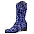 voordelige Cowboy &amp; Western Boots-Dames Laarzen Cowboy westernlaarzen Metalen laarzen Glitter kristal pailletten juwelen Buiten Werk Dagelijks Halfhoge laarzen Winter Pailletten Blok hiel Blokhak Gepuntte Teen Elegant Modieus Klassiek