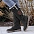 baratos Botas de neve e inverno-botas femininas de camurça até o joelho com forro de lã - botas casuais de inverno marrom para atividades ao ar livre