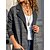 cheap Coats &amp; Trench Coats-Women&#039;s Trench Coat Fall Winter Street Daily Wear Vacation Regular Coat Windproof Breathable Regular Fit Casual Daily Street Style Jacket Long Sleeve with Pockets Pure Color Grey