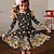olcso lány 3D-s ruhák-Girls &#039; 3D Virágos Fodros ruha Hosszú ujj 3D nyomtatás Ősz Tél Sport &amp; Szabadtéri Napi Szabadság aranyos stílus Alkalmi gyönyörű Gyerekek 3-12 év hétköznapi ruha A vonalú ruha Térd feletti Poliészter
