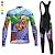 cheap Men&#039;s Clothing Sets-21Grams Men&#039;s Cycling Jersey with Bib Tights Long Sleeve Mountain Bike MTB Road Bike Cycling Winter Violet Pink Blue Graphic Bike Quick Dry Moisture Wicking Spandex Sports Graphic Clothing Apparel