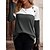 cheap Tees &amp; T-shirts-Women&#039;s T shirt Tee Army Green Purple Green Button Print Color Block Daily Weekend Long Sleeve Round Neck Fashion Regular Fit Spring &amp;  Fall