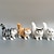 cheap Dolls-Simulated Cat Simulated Gray Cat Small Cat Decorations Flower Cat Crafts Toys Persian Cat Window Decorations（Random cat pupil color）