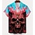 billige anime bluse og skjorte-Halloween Skjelett / Kranium Gresskar Hawaii-skjorter Aloha-skjorte Trykt mønster Trøye Til Herre Voksne 3D-utskrift Fest Halloween