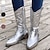 halpa Cowboy &amp; Western Boots-Naisten Bootsit Cowboy-länkkärisaappaat Metalliset saappaat Pluskoko ulko- Työ Kirjottu Mid-vasikan saappaat Talvi Vetoketjuilla Estä kantapää Paksu korko Terävä kärkinen Vintage Muoti Luksus Kävely