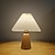 preiswerte Nachttischlampe-Plissee Tischlampe DIY Keramik Tischlampe Wohnzimmer Dekoration niedliche Lichtleiste dreifarbige Holz Schreibtischlampe 110-240V