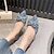 cheap Wedding Shoes-Wedding Shoes for Bride Bridesmaid Women Closed Toe Pointed Toe Beige Blue Black PU Flats with Glitter Sequin Bowknot Flat Heel Wedding Party Valentine&#039;s Day Bling Bling Shoes Luxurious Fashion